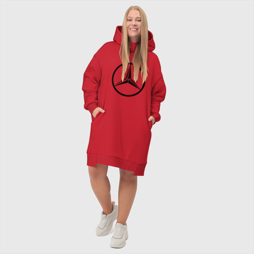 Платье-худи хлопок Mercedes-Benz logo, цвет красный - фото 7