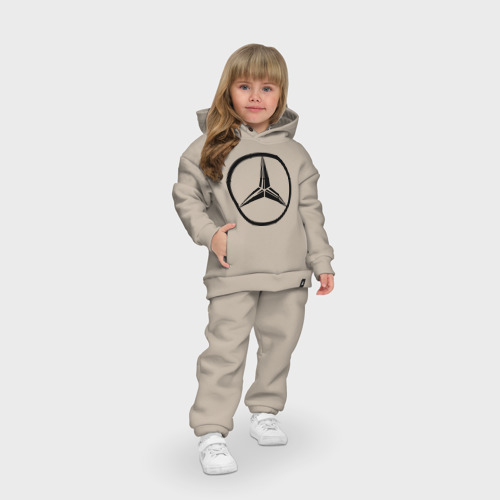 Детский костюм хлопок Oversize Mercedes-Benz logo, цвет миндальный - фото 8