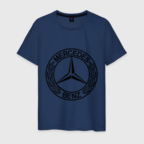 Мужская футболка хлопок Mercedes-Benz, цвет темно-синий