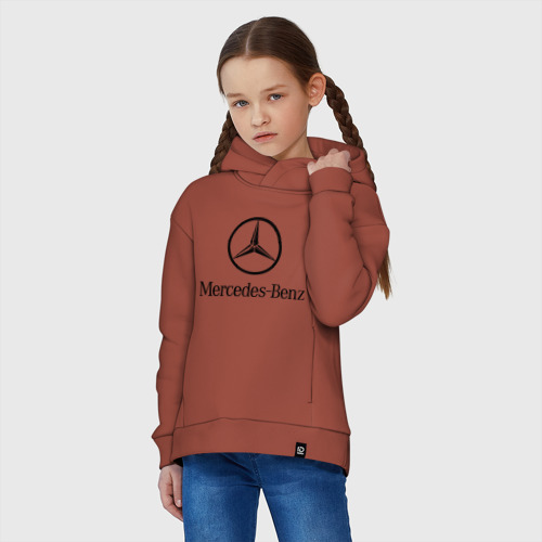 Детское худи Oversize хлопок Logo Mercedes-Benz, цвет кирпичный - фото 3