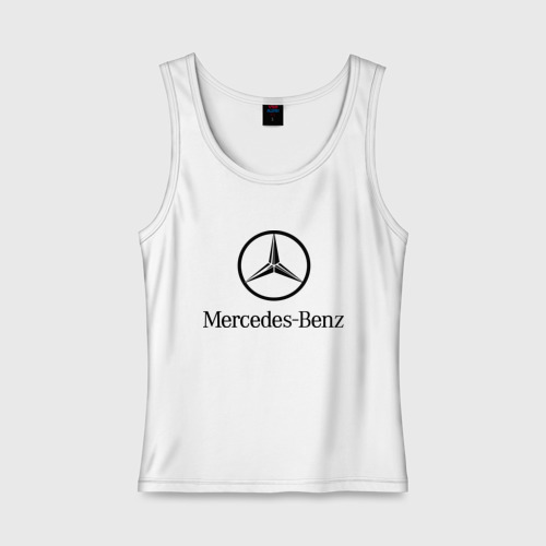 Женская майка хлопок Logo Mercedes-Benz, цвет белый