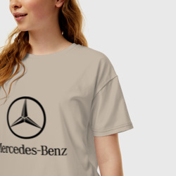 Женская футболка хлопок Oversize Logo Mercedes-Benz - фото 2