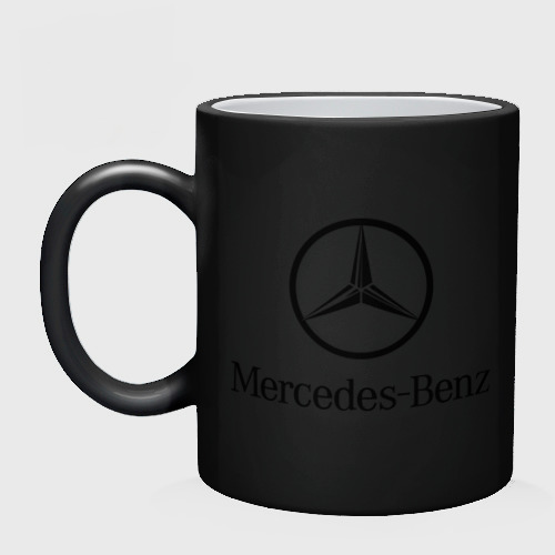 Кружка хамелеон Logo Mercedes-Benz, цвет белый + черный - фото 3