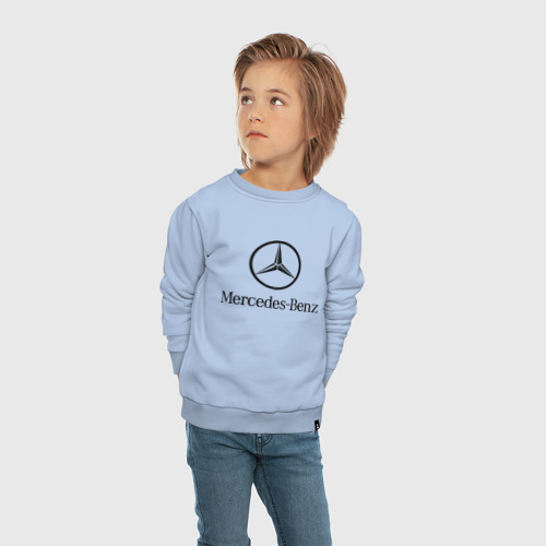 Детский свитшот хлопок Logo Mercedes-Benz, цвет мягкое небо - фото 5