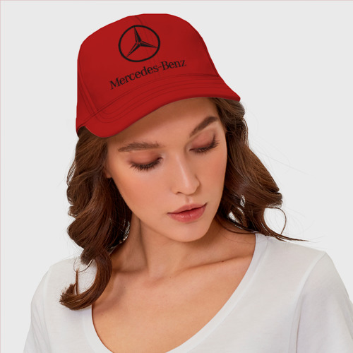 Бейсболка Logo Mercedes-Benz, цвет красный - фото 4