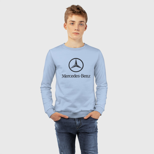 Детский свитшот хлопок Logo Mercedes-Benz, цвет мягкое небо - фото 7