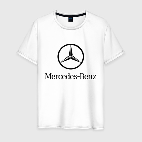 Мужская футболка из хлопка с принтом Logo Mercedes-Benz, вид спереди №1