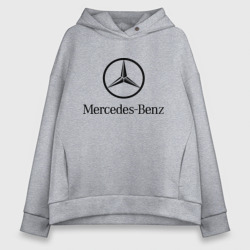 Женское худи Oversize хлопок Logo Mercedes-Benz