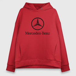 Женское худи Oversize хлопок Logo Mercedes-Benz