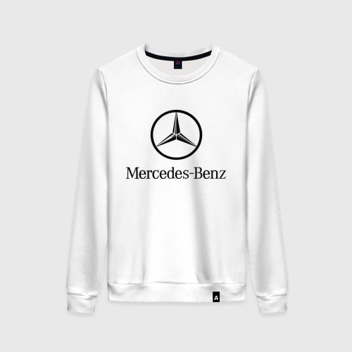 Женский свитшот хлопок Logo Mercedes-Benz, цвет белый