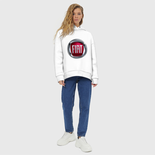 Женское худи Oversize хлопок Fiat logo - фото 6