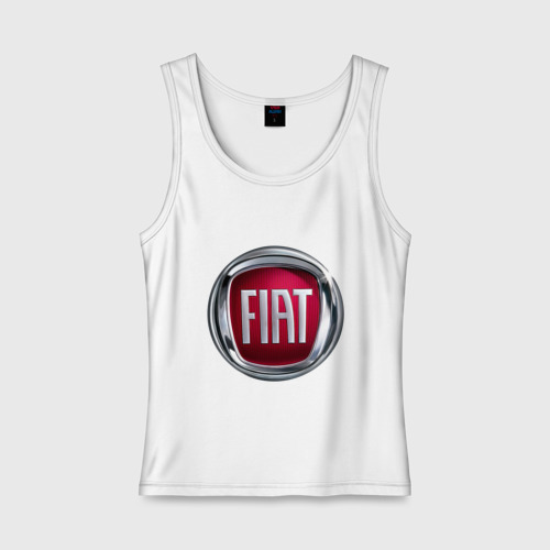 Женская майка хлопок Fiat logo, цвет белый