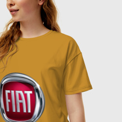 Женская футболка хлопок Oversize Fiat logo - фото 2