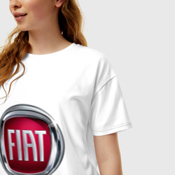 Женская футболка хлопок Oversize Fiat logo - фото 2