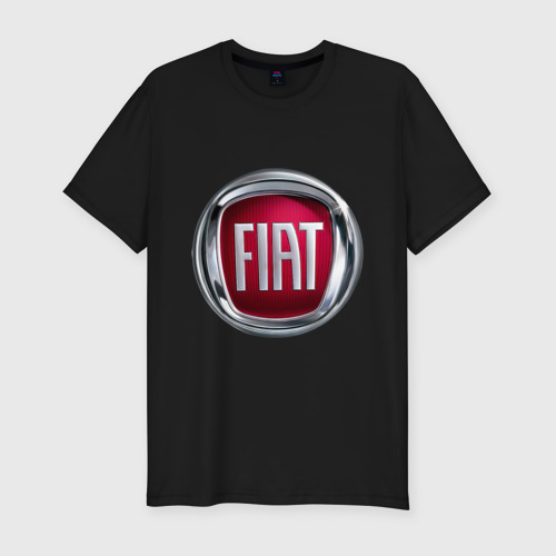 Мужская футболка хлопок Slim Fiat logo, цвет черный