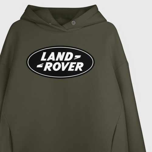 Женское худи Oversize хлопок Land Rover logo, цвет хаки - фото 3