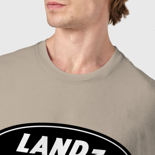 Мужская футболка хлопок Land Rover logo, цвет миндальный - фото 6