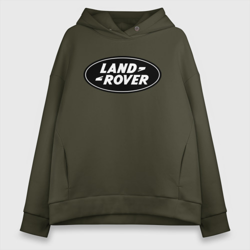 Женское худи Oversize хлопок Land Rover logo, цвет хаки