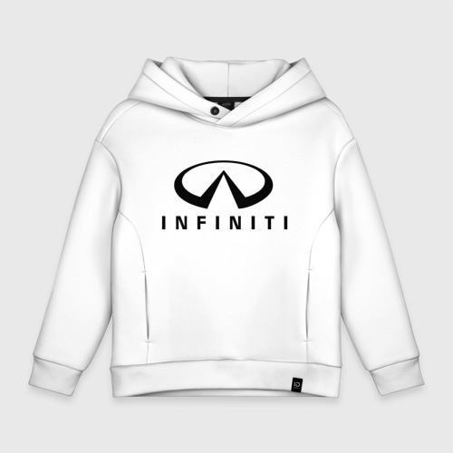 Детское худи Oversize хлопок Infiniti logo, цвет белый