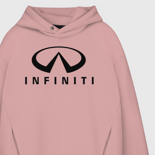 Мужское худи Oversize хлопок Infiniti logo, цвет пыльно-розовый - фото 4