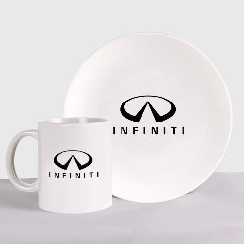 Набор тарелка с кружкой Infiniti logo