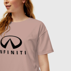 Женская футболка хлопок Oversize Infiniti logo - фото 2