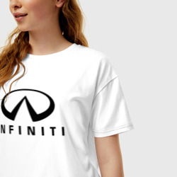 Женская футболка хлопок Oversize Infiniti logo - фото 2