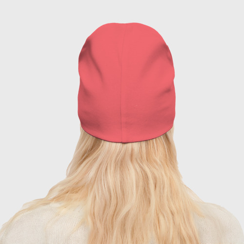 Женская шапка демисезонная Infiniti logo, цвет коралловый - фото 4