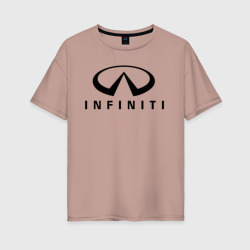 Женская футболка хлопок Oversize Infiniti logo