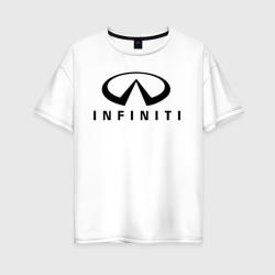 Женская футболка хлопок Oversize Infiniti logo