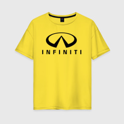 Женская футболка хлопок Oversize Infiniti logo