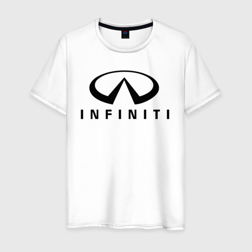 Мужская футболка хлопок Infiniti logo, цвет белый