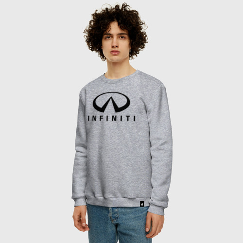 Мужской свитшот хлопок Infiniti logo, цвет меланж - фото 3