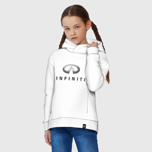 Детское худи Oversize хлопок Logo Infiniti, цвет белый - фото 3