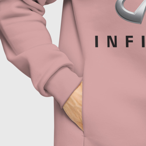 Мужское худи Oversize хлопок Logo Infiniti, цвет пыльно-розовый - фото 8