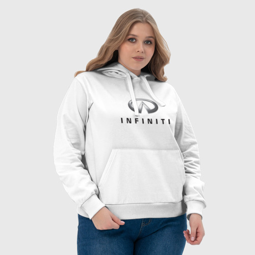 Женская толстовка хлопок Logo Infiniti, цвет белый - фото 6