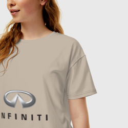 Женская футболка хлопок Oversize Logo Infiniti - фото 2
