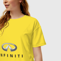 Женская футболка хлопок Oversize Logo Infiniti - фото 2