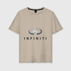 Женская футболка хлопок Oversize Logo Infiniti