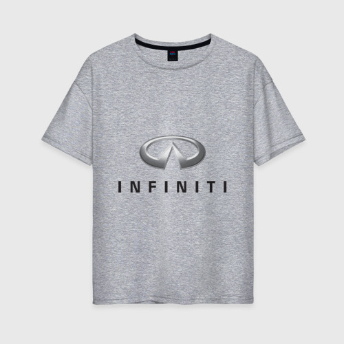 Женская футболка хлопок Oversize Logo Infiniti, цвет меланж