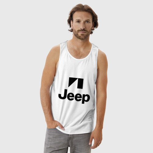 Мужская майка хлопок Jeep logo, цвет белый - фото 3