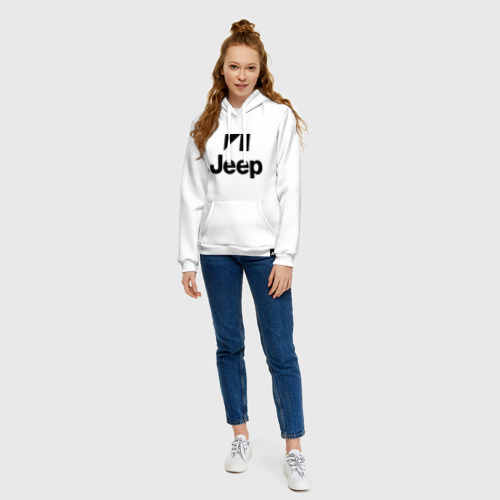 Женская толстовка хлопок Jeep logo, цвет белый - фото 5