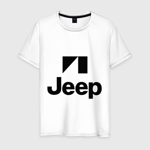 Мужская футболка хлопок Jeep logo, цвет белый