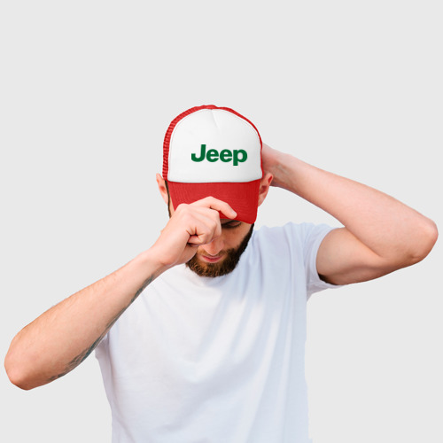 Кепка тракер с сеткой Logo Jeep, цвет красный - фото 2