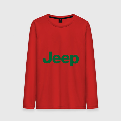 Мужской лонгслив хлопок Logo Jeep, цвет красный