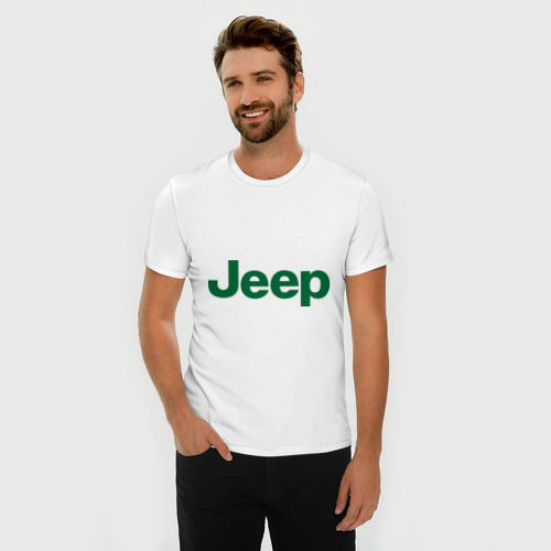 Мужская футболка хлопок Slim Logo Jeep, цвет белый - фото 3