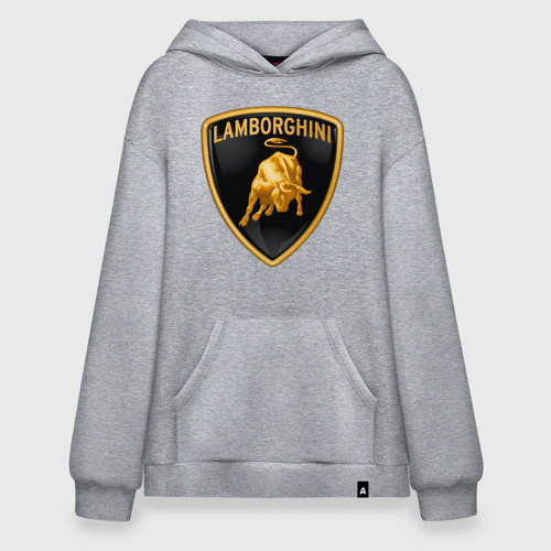 Худи SuperOversize хлопок Lamborghini logo, цвет меланж