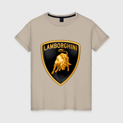 Женская футболка хлопок Lamborghini logo