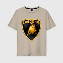 Женская футболка хлопок Oversize Lamborghini logo