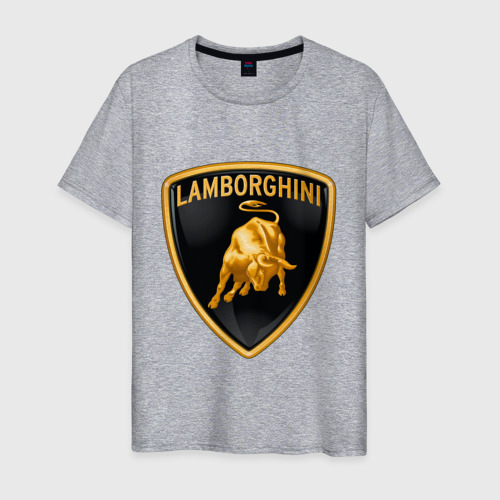 Мужская футболка хлопок Lamborghini logo, цвет меланж